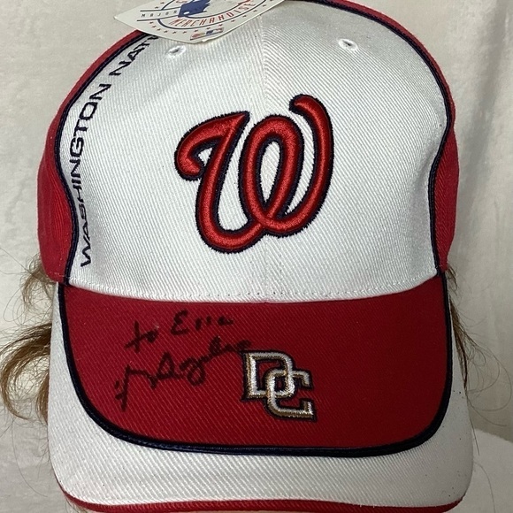 WASHINGTON Nationals Hat Twins Enterprise Strapback Signed Auto Baseball Cap NWT - Picture 3 of 8